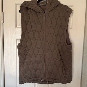 FP Movement by Free People Quilted Hooded Vest in Taupe